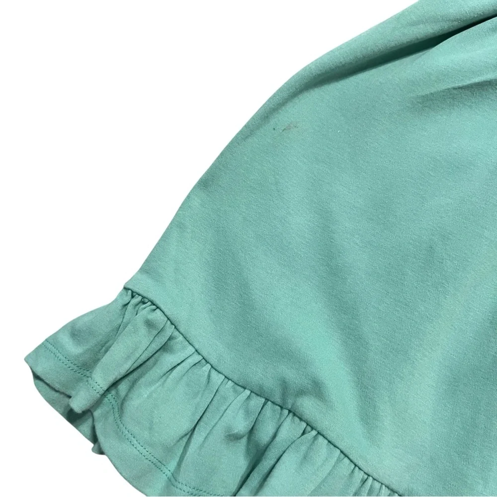 Upper Looper 6Y Handmade Green Bunny Pocket Twirl Dress
